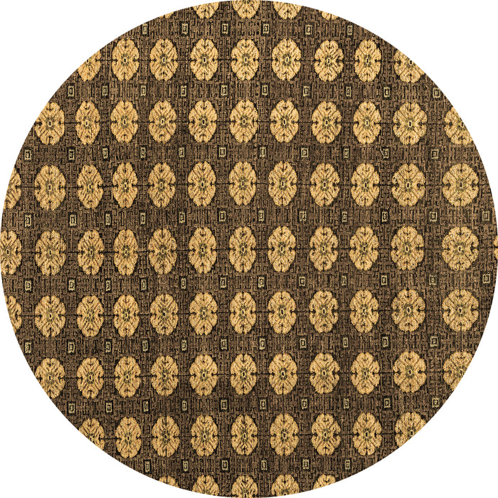 Round Abstract Brown Modern Rug, abs4880brn