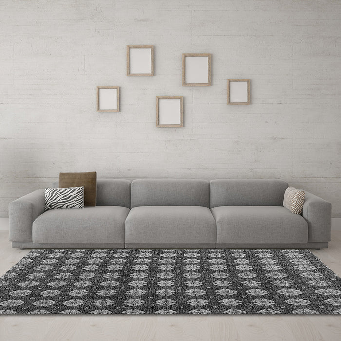 Machine Washable Abstract Gray Modern Rug in a Living Room,, wshabs4880gry