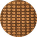 Round Machine Washable Abstract Orange Modern Area Rugs, wshabs4880org