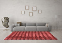 Machine Washable Abstract Red Modern Rug, wshabs4880red