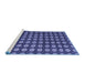 Sideview of Machine Washable Abstract Blue Modern Rug, wshabs4880blu