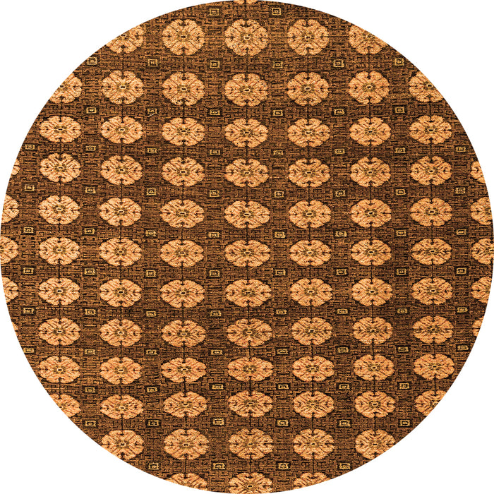 Round Abstract Orange Modern Rug, abs4880org