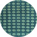 Round Machine Washable Abstract Light Blue Modern Rug, wshabs4880lblu