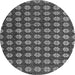 Round Abstract Gray Modern Rug, abs4880gry