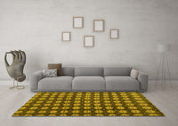 Machine Washable Abstract Yellow Modern Rug, wshabs4880yw