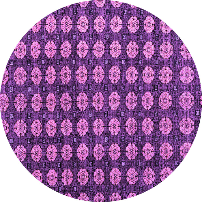 Round Machine Washable Abstract Purple Modern Area Rugs, wshabs4880pur