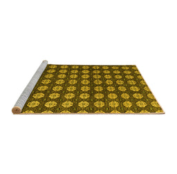 Sideview of Machine Washable Abstract Yellow Modern Rug, wshabs4880yw