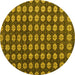 Round Machine Washable Abstract Yellow Modern Rug, wshabs4880yw