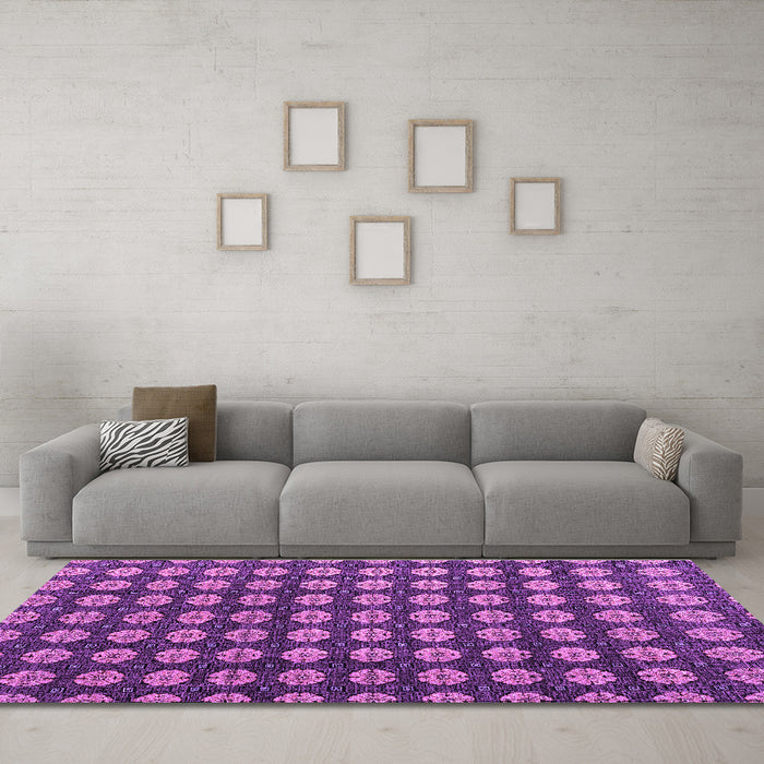Machine Washable Abstract Purple Modern Area Rugs in a Living Room, wshabs4880pur