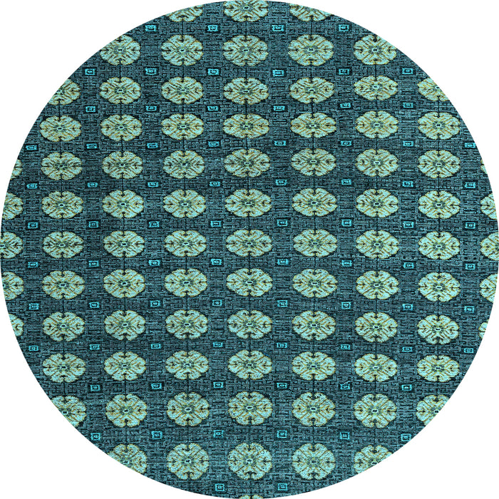 Round Abstract Light Blue Modern Rug, abs4880lblu