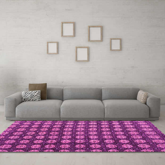 Machine Washable Abstract Pink Modern Rug in a Living Room, wshabs4880pnk