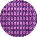 Round Abstract Purple Modern Rug, abs4880pur