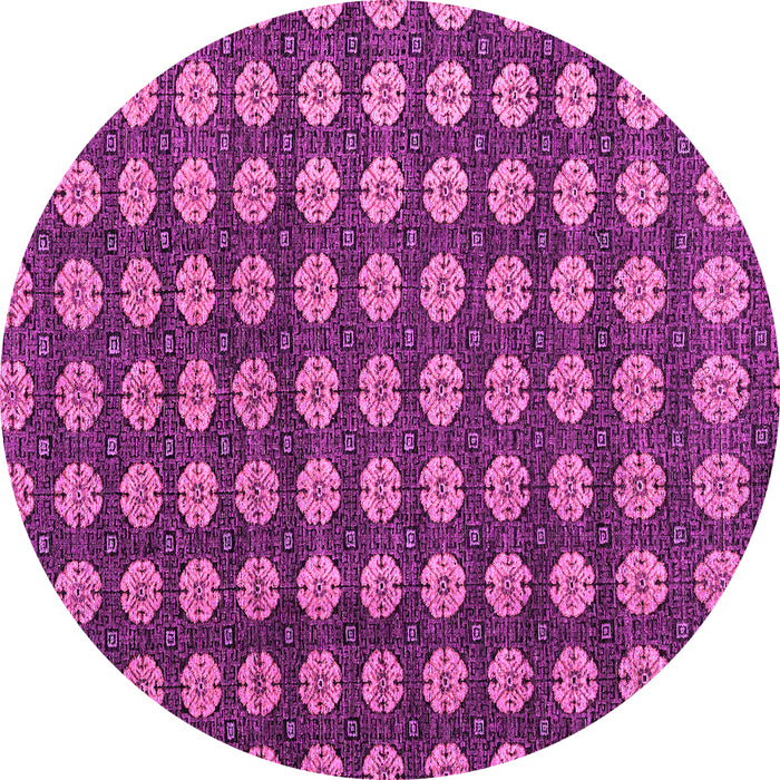 Round Abstract Pink Modern Rug, abs4880pnk