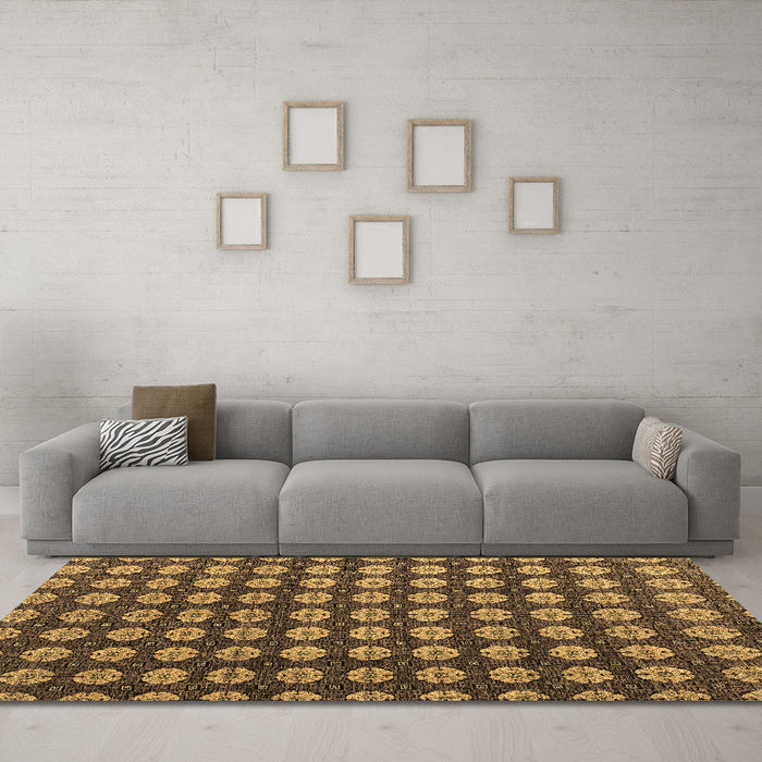 Machine Washable Abstract Brown Modern Rug in a Living Room,, wshabs4880brn