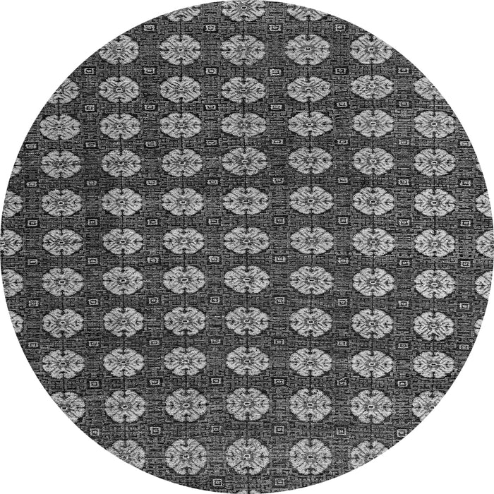 Round Machine Washable Abstract Gray Modern Rug, wshabs4880gry