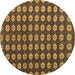 Round Machine Washable Abstract Brown Modern Rug, wshabs4880brn