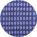 Round Machine Washable Abstract Blue Modern Rug, wshabs4880blu