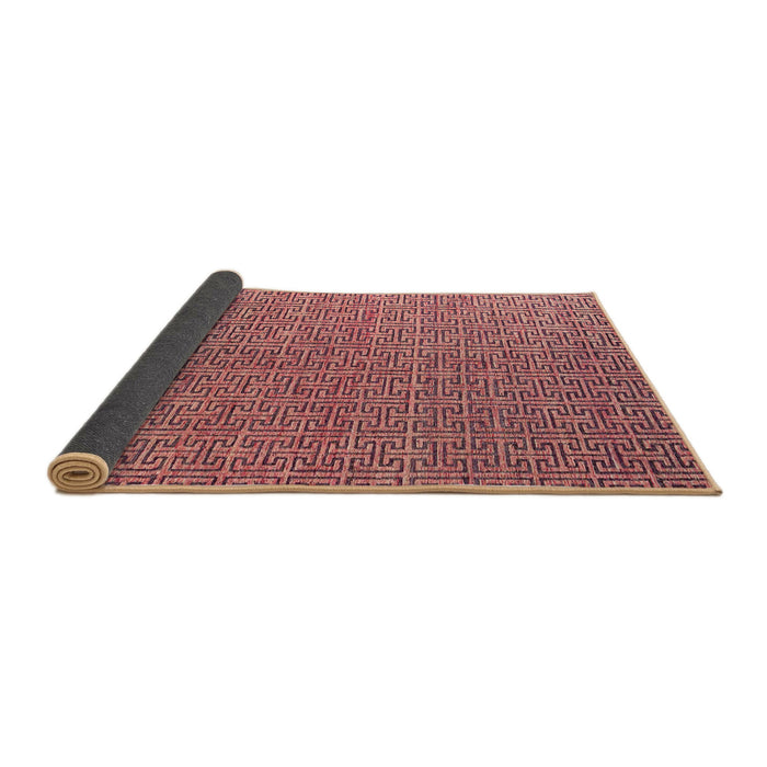 Sideview of Abstract Brown Red Modern Rug, abs4881