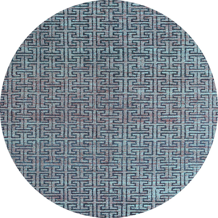 Round Abstract Light Blue Modern Rug, abs4881lblu