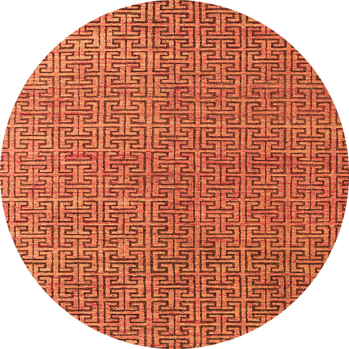 Round Abstract Orange Modern Rug, abs4881org