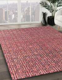 Abstract Brown Red Modern Rug, abs4881