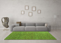 Machine Washable Abstract Green Modern Rug, wshabs4881grn