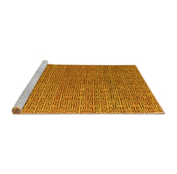 Sideview of Machine Washable Abstract Yellow Modern Rug, wshabs4881yw