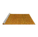 Sideview of Machine Washable Abstract Yellow Modern Rug, wshabs4881yw