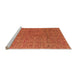 Sideview of Machine Washable Abstract Orange Modern Area Rugs, wshabs4881org