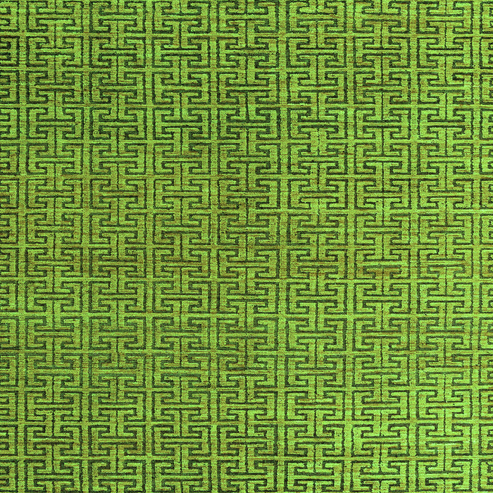 Square Machine Washable Abstract Green Modern Area Rugs, wshabs4881grn