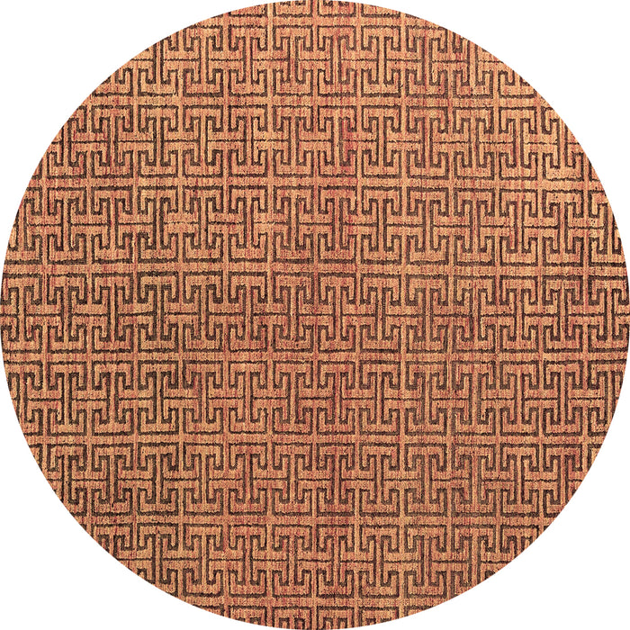 Round Machine Washable Abstract Brown Modern Rug, wshabs4881brn