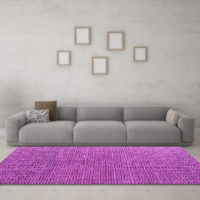 Machine Washable Abstract Purple Modern Area Rugs in a Living Room, wshabs4881pur