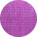 Round Machine Washable Abstract Purple Modern Area Rugs, wshabs4881pur