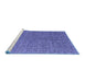 Sideview of Machine Washable Abstract Blue Modern Rug, wshabs4881blu