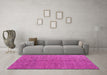 Machine Washable Abstract Pink Modern Rug in a Living Room, wshabs4881pnk