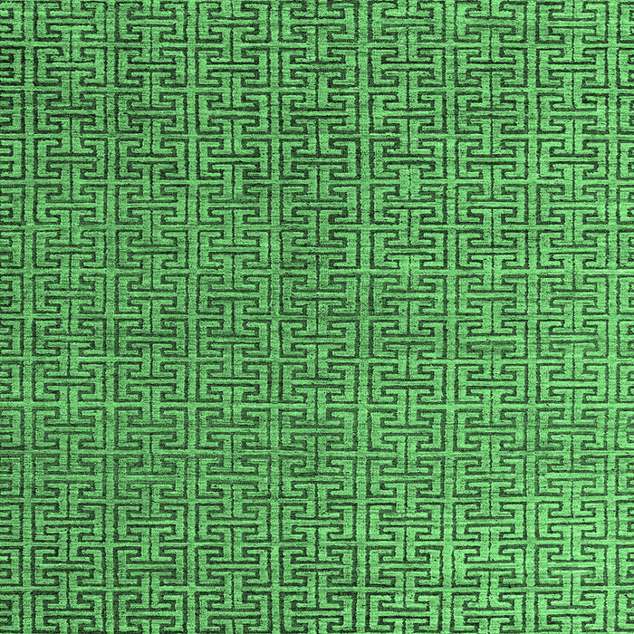 Square Machine Washable Abstract Emerald Green Modern Area Rugs, wshabs4881emgrn