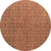 Round Abstract Brown Modern Rug, abs4881brn