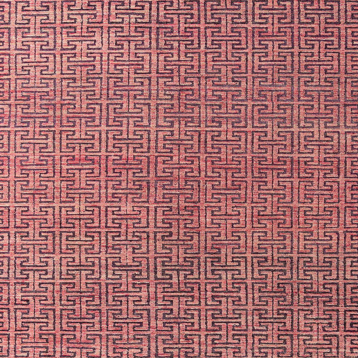 Square Machine Washable Abstract Brown Red Rug, wshabs4881