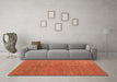 Machine Washable Abstract Orange Modern Area Rugs in a Living Room, wshabs4881org