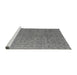 Sideview of Machine Washable Abstract Gray Modern Rug, wshabs4881gry