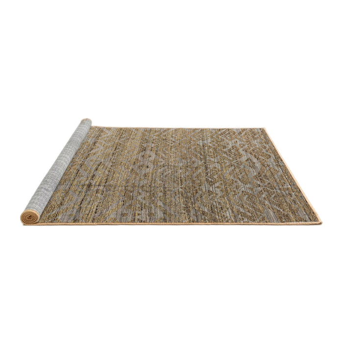 Sideview of Machine Washable Abstract Brown Sugar Brown Rug, wshabs4882