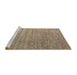 Sideview of Machine Washable Abstract Brown Sugar Brown Rug, wshabs4882