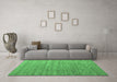 Machine Washable Abstract Emerald Green Modern Area Rugs in a Living Room,, wshabs4882emgrn