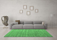 Machine Washable Abstract Emerald Green Modern Rug, wshabs4882emgrn