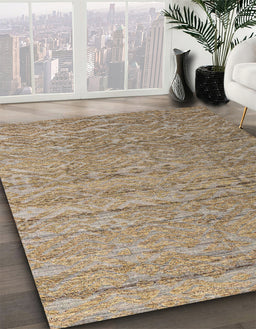 Abstract Brown Modern Rug in Family Room, abs4882