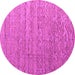 Round Machine Washable Abstract Pink Modern Rug, wshabs4882pnk