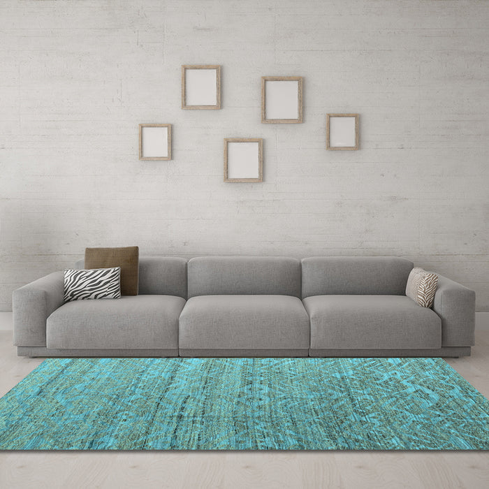 Machine Washable Abstract Light Blue Modern Rug in a Living Room, wshabs4882lblu