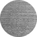 Round Machine Washable Abstract Gray Modern Rug, wshabs4882gry