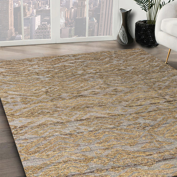 Abstract Brown Modern Rug in Family Room, abs4882