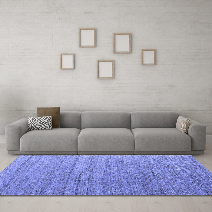 Machine Washable Abstract Blue Modern Rug in a Living Room, wshabs4882blu